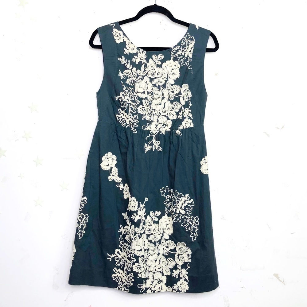 J. Crew Teal and White Floral Dress